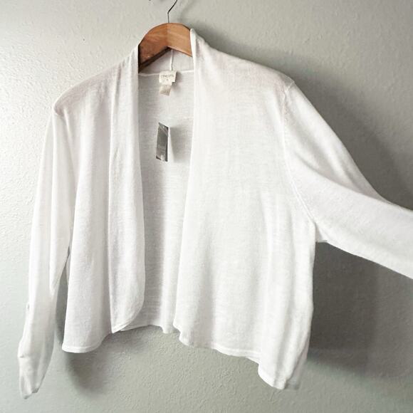 Chico's Size 3 Abigail Lightweight White Shrug Sweater‎ Women's Size XL NEW - Picture 3 of 8